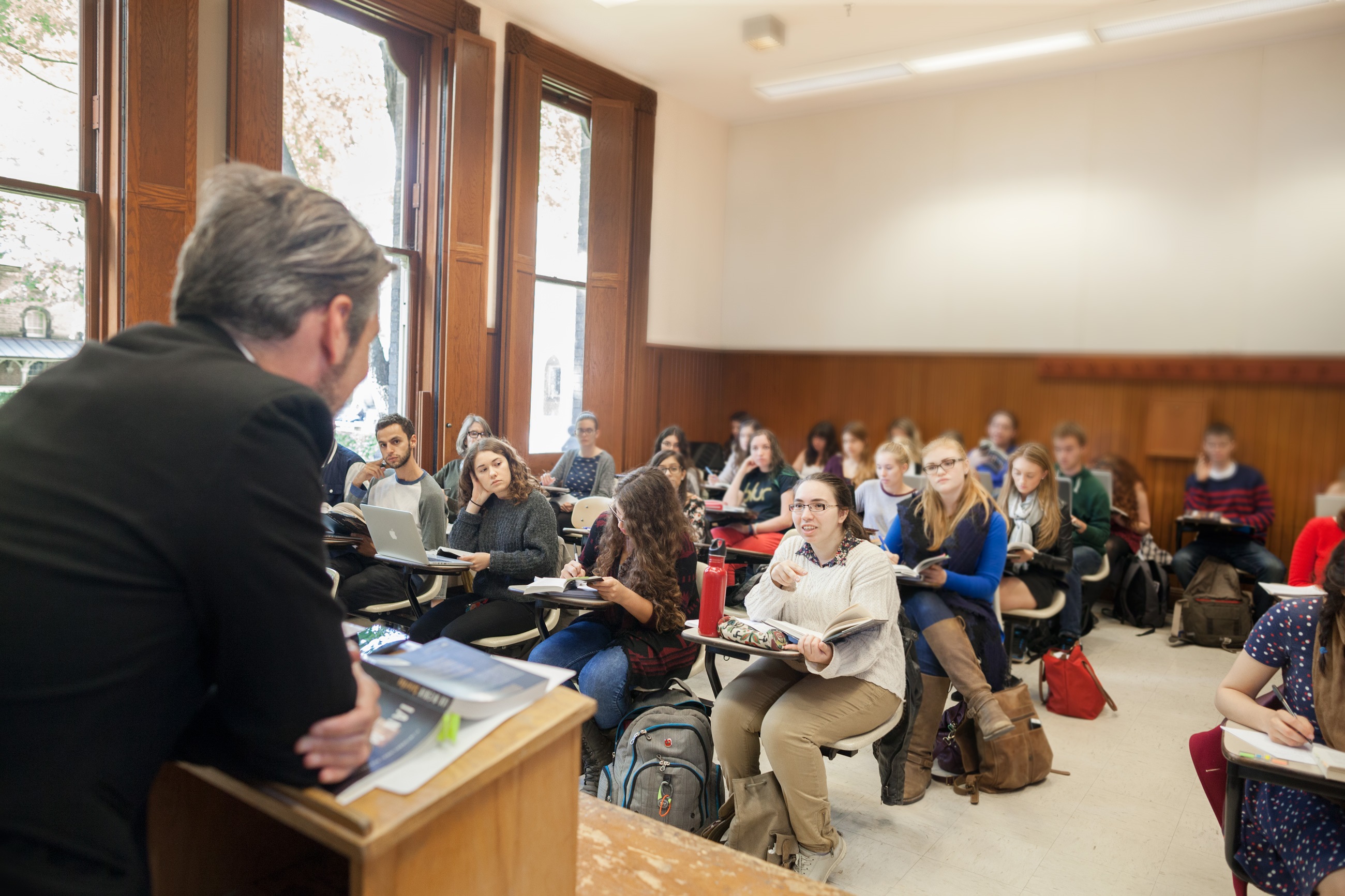 Undergraduate students in the classroom