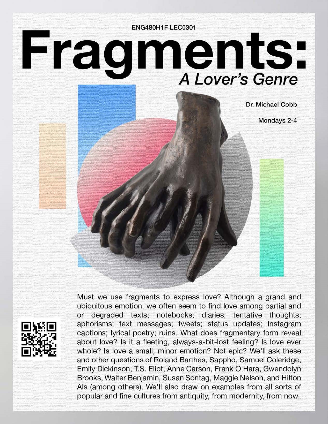 For Professor Michael Cobb’s course, “Fragments: A Lover’s Genre,” Andrew Chang was inspired by the sculptures of Auguste Rodin.