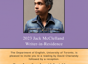 2023 Jack McClelland Writer-in-Residence Poster