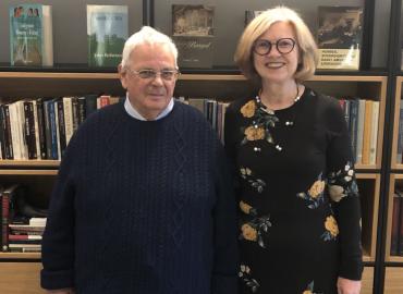 Paul Stevens and Lynne Magnusson are donors and faculty members in the Department of English. Photo by Coby Zucker.