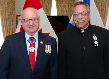 George Elliot Clarke smiling receiving award 