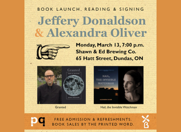 Book Launch, Reading &amp;amp; Signing: Jeffery Donaldson &amp;amp; Alexandra Oliver Poster